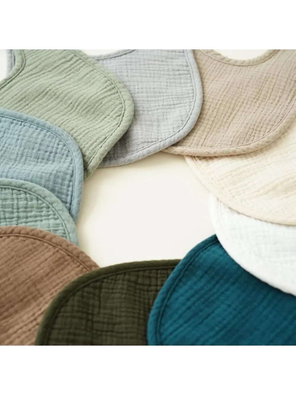 10-Pack Soft Cotton Muslin Baby Bibs, Bandana Style for Drooling & Teething